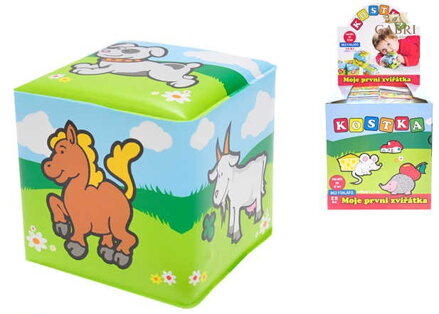 Kostka  7 x 7 cm měkká edukační zvířata