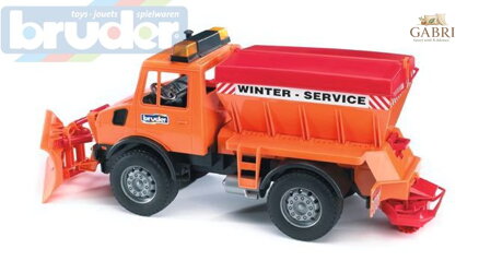 BRUDER 02572 (2572) Auto Mercedes Benz UNIMOG s radlicí + sypač