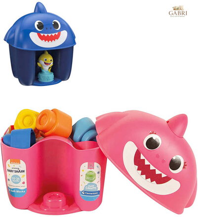CLEMENTONI CLEMMY BabyShark kostky 6ks s figurkou v kyblíku pro miminko