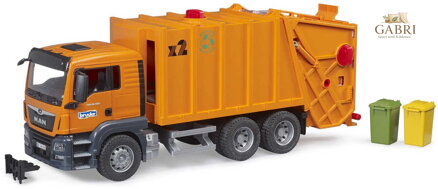 BRUDER 03760 Auto popelářské MAN TGS popeláři set se 2 popelnicemi