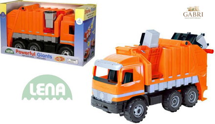 LENA Auto Mercedes popelář 75cm 2026 set kuka vůz s popelnicí plastový