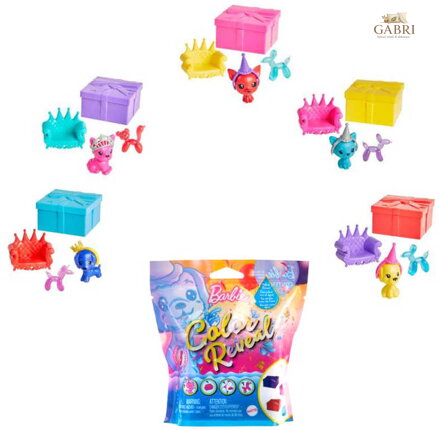 MATTEL BRB Barbie Color reveal set zvířátko s doplňky s překvapením