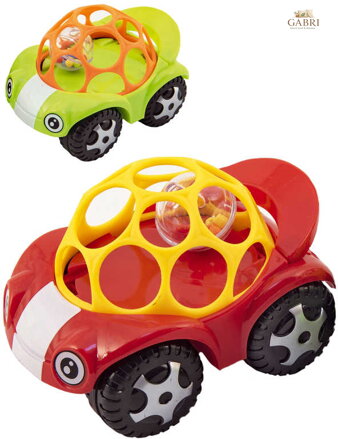 Auto 11cm baby autíčko s chrastící kuličkou s očima 2 barvy pro miminko