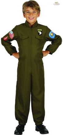 KARNEVAL Šaty vojenský pilot vel.M (120-130cm) 5-9 let *KOSTÝM*