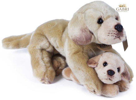 PLYŠ Set pes světlý labrador + mládě 25cm Eco-Friendly *PLYŠOVÉ HRAČKY*