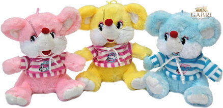 PLYŠ Baby myška pruhované triko 36cm 3 barvy *PLYŠOVÉ HRAČKY*
