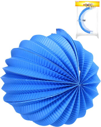 Lampion koule modrý papírový 20cm na svíčku v sáčku