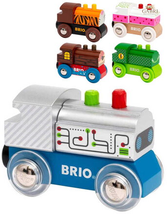 BRIO DŘEVO Lokomotiva 5 druhů *DŘEVĚNÉ HRAČKY*