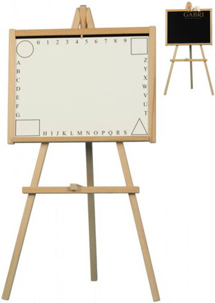 DŘEVO Tabule školní stojanová bílá na psaní fixy / magnetická 2v1