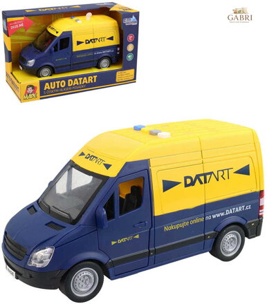 Auto dodávka 22cm Datart na setrvačník na baterie 1:16 Světlo Zvuk CZ kov