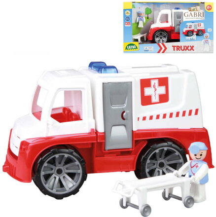 LENA Truxx Baby auto funkční sanitka 29cm set s figurkou plast v krabici