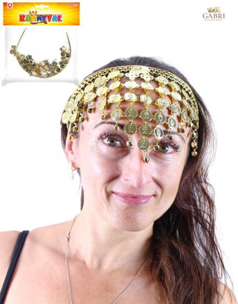 KARNEVAL Čelenka orientální s penízky *KARNEVALOVÝ DOPLNĚK*