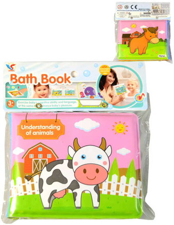 Knížečka plastová do vody 12x10cm zvířátka farma do vany
