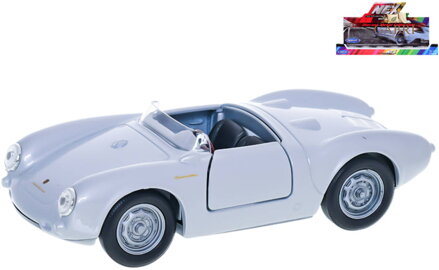 WELLY Auto model Porsche 550 Spyder kov PB 12cm stříbrné