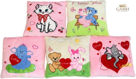 PLYŠ Polštářek Love 26x26cm zvířátka 6 druhů *PLYŠOVÉ HRAČKY*