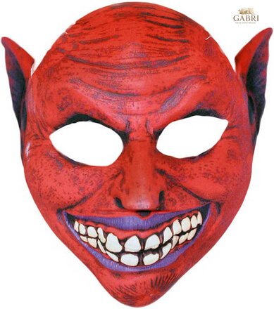 KARNEVAL Maska čerta červená textilní pro dospělé KARNEVALOVÝ DOPLNĚK