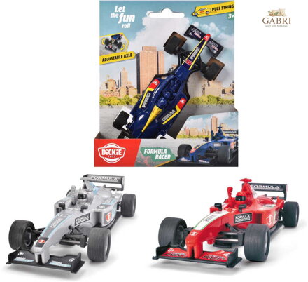 DICKIE Auto formule natahovací na šňůrku 14cm závodnička 3 barvy plast