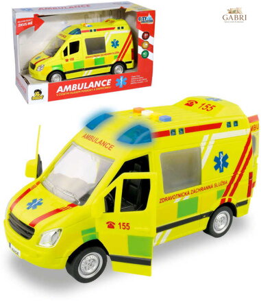 Auto City Collection česká ambulance sanitka na setrvačník na baterie CZ Světlo Zvuk