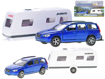 Auto Volvo V70 set s karavanem zpětný chod kov v krabici