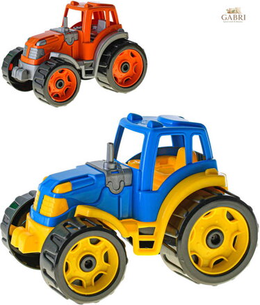 Traktor baby barevný plastový 25cm volný chod na písek 2 barvy