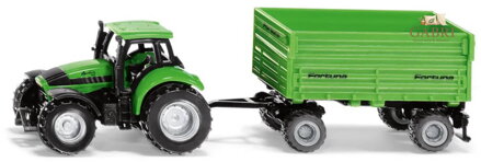 SIKU Traktor Deutz-Fahr set s přívěsem Fortuna model kov 1606