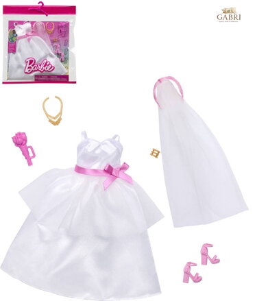 MATTEL BRB Slavnostní obleček pro panenku Barbie nevěsta