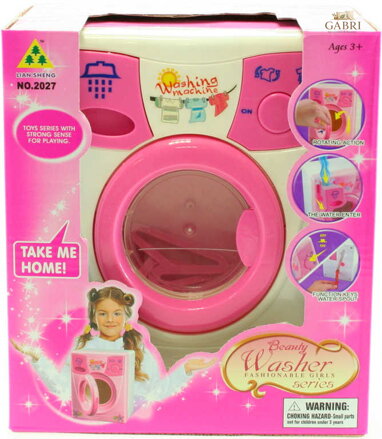 Pračka dětská na vodu otočný buben set se 2 ramínky na baterie