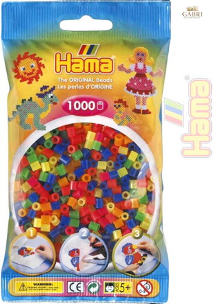 HAMA Korálky dětské zažehlovací neonové set 1000ks v sáčku midi plast