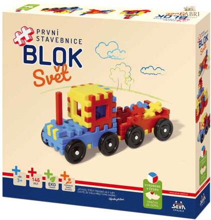 SEVA BLOK Svět plastová STAVEBNICE 146 dílků v krabici