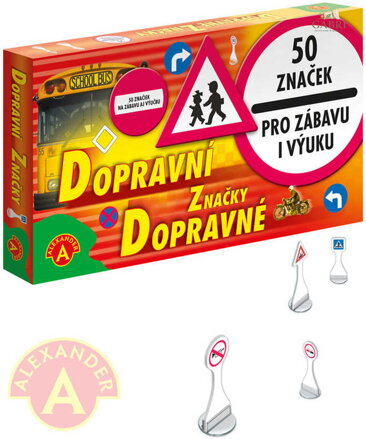 ALEXANDER Dopravní značky 5cm set 50ks se stojánky karton/plast