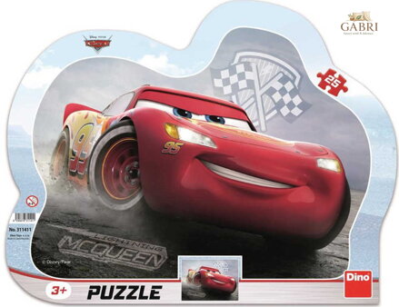 DINO Puzzle obrysové deskové 25 dílků Blesk McQueen Auta 3 (Cars) 30x23cm