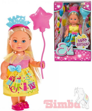SIMBA Panenka Evička 12cm narozeninový set Happy Birthday Evi Love 2 druhy