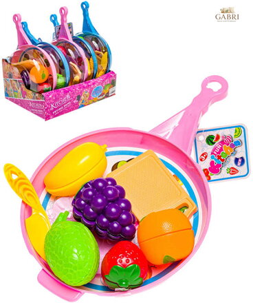 Krájecí ovoce a zelenina kuchyňský set s pánvičkou a doplňky 2 barvy plast