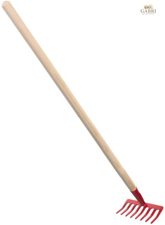DŘEVO Hrábě dětské nářadí červené s násadou 80cm kov *DŘEVĚNÉ HRAČKY*
