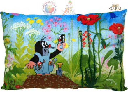 MORAVSKÁ ÚSTŘEDNA Polštář Krtek 45x30cm Se zrcátkem *PLYŠOVÉ HRAČKY*