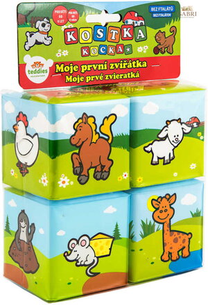 Baby kostky kousací soft měkké moje první zvířátka set 4ks pro miminko