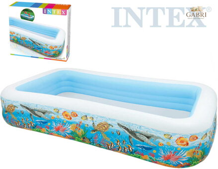 INTEX Bazén rodinný obdelník nafukovací 305x56x183cm mořský svět 58485