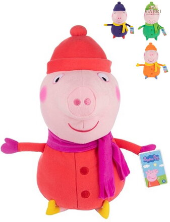 PLYŠ Peppa Pig 50cm v zimním oblečku 4 druhy *PLYŠOVÉ HRAČKY*