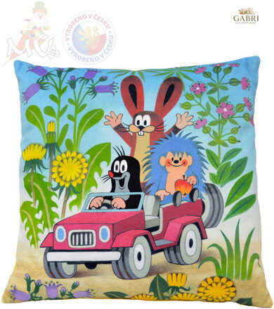 MORAVSKÁ ÚSTŘEDNA Polštář Krtek Jeep (Krteček) 30x30cm PLYŠ