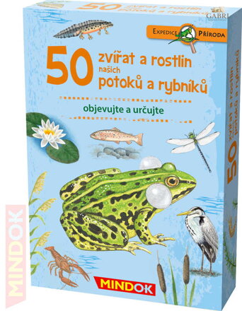 MINDOK HRA kvízová Expedice Příroda: 50 zvířat a rostlin potoků naučná
