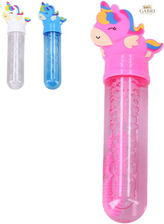 Bublifukovací hůlka jednorožec 14cm dětský bublifukovač 3 barvy