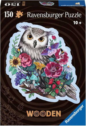 RAVENSBURGER DŘEVO Puzzle 150 dílků Tajemná sova 27x20cm skládačka
