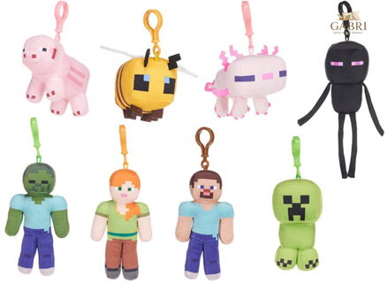 Přívěšek na klíče plyšový Minecraft baby dětská klíčenka 8 druhů