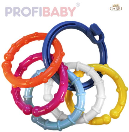 PROFIBABY Kroužek baby plastový s přívěsky chrastítko v sáčku