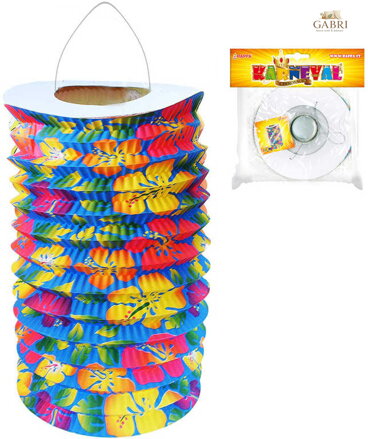 KARNEVAL Lampion Hawai oválný papírový 15cm na svíčku skládaný