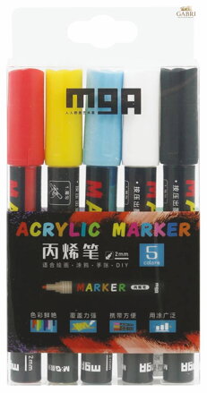 Fix akrylový popisovač 2mm barevný marker set 5ks dekorační