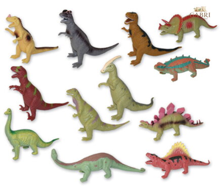 Zvířata dinosauři 15cm měkké gumové figurky zvířátka 12 druhů