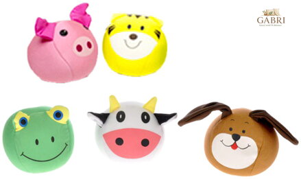 Míček soft látkový zvířátko na baterie zvuk 9 cm 5 druhů BABY