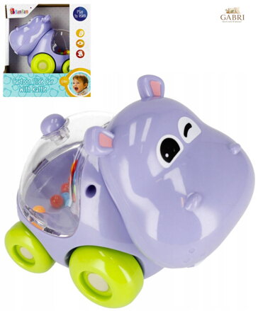 BAM BAM Baby Hroch na kolečkách chrastítko zvířátko pro miminko plast