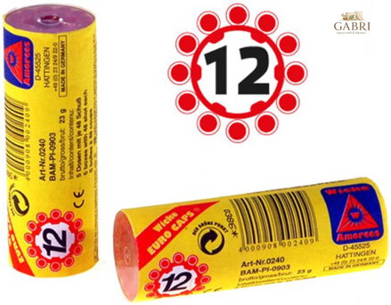 Náboje kapsle "12" set 240 ran (20 věnečků) v tubě náhradní do pistole kapslovky
